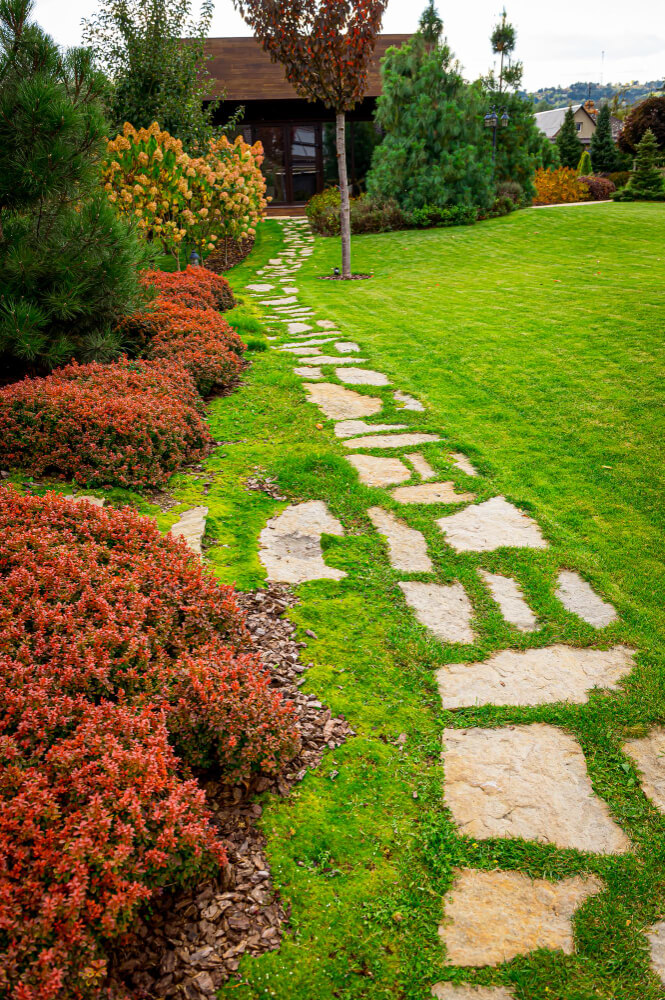 landscaped garden path Brisbane property